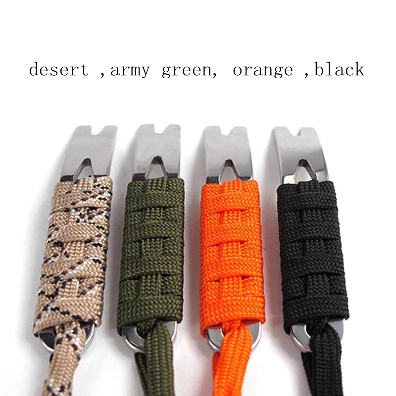 

Stainless Steel Crank Scraper Outdoor DIY Parachute Small Pocket Crowbar Winding Pin Key Crowbar Multifunctional EDC Tool