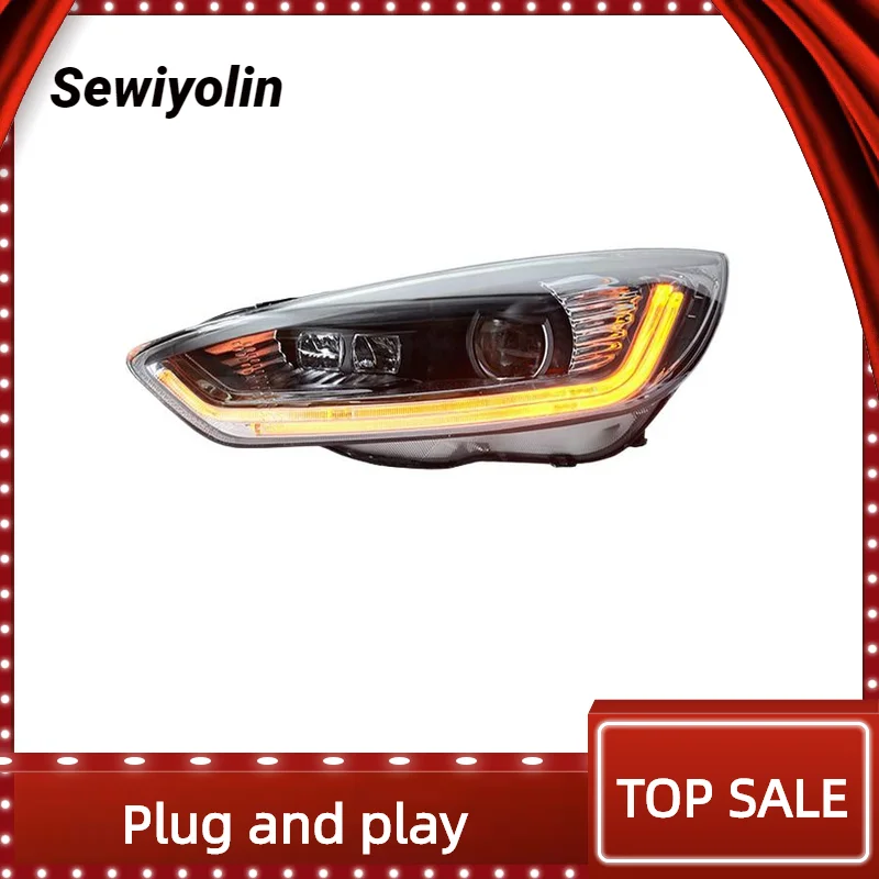 

For Ford Focus 2015-018 Car Accessories Headlight Assembly LED Lights Lamp DRL Signal Plug And Play Daytime Running