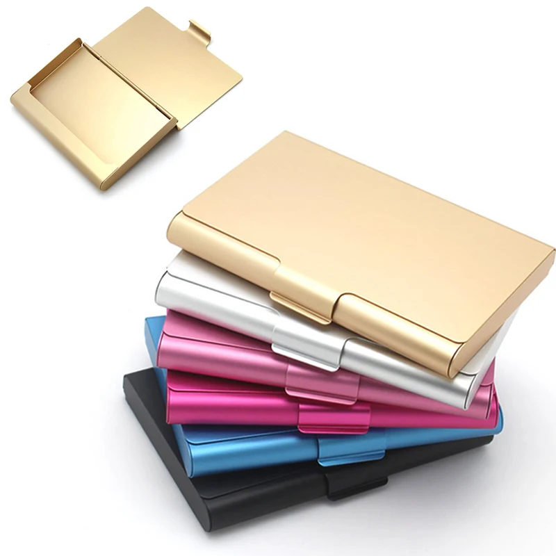 

Креативная визитная карточка, стандартный алюминиевый держатель, металлическая коробка, чехол для кредитных карт, мужской держатель для визиток, металлический кошелек для карт