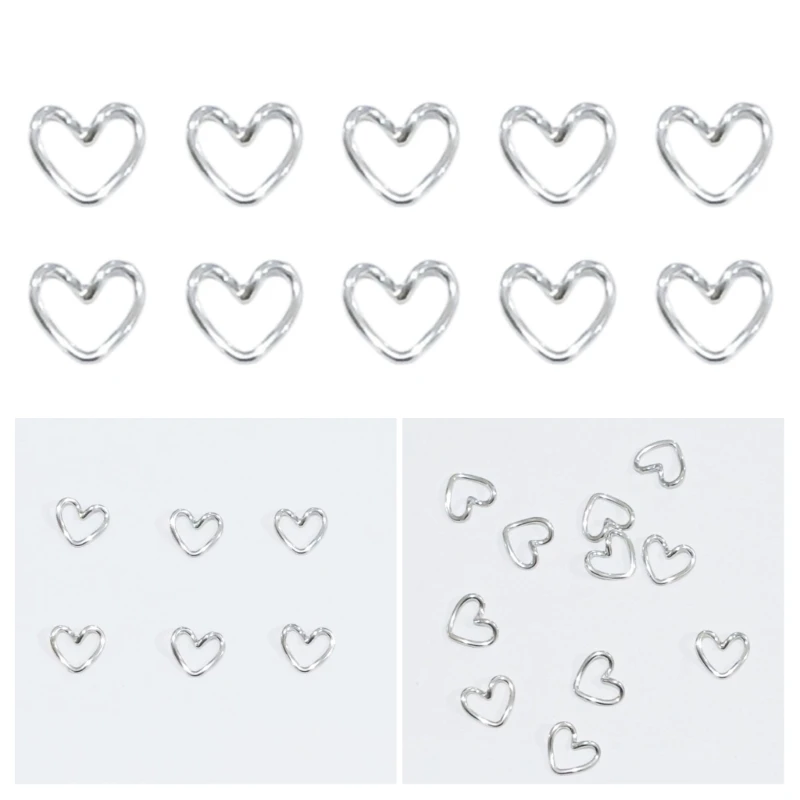 

10/20pcs Alloy Hollow Heart Beads Loose Beads Metal Heart Shaped Bead Frame Jewelry Making Accessories Easy to Use
