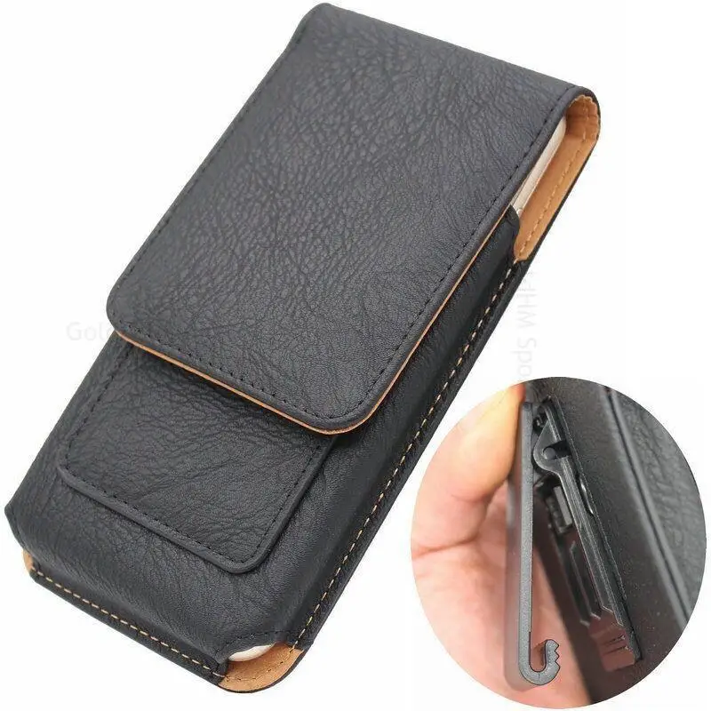

Phone Pouch For iPhone 15 14 Pro Max Leather Waist Bag Belt Clip For Apple 13 12 11 14 Pro X XS Max 7 8 15 Plus Wallet Flip Case