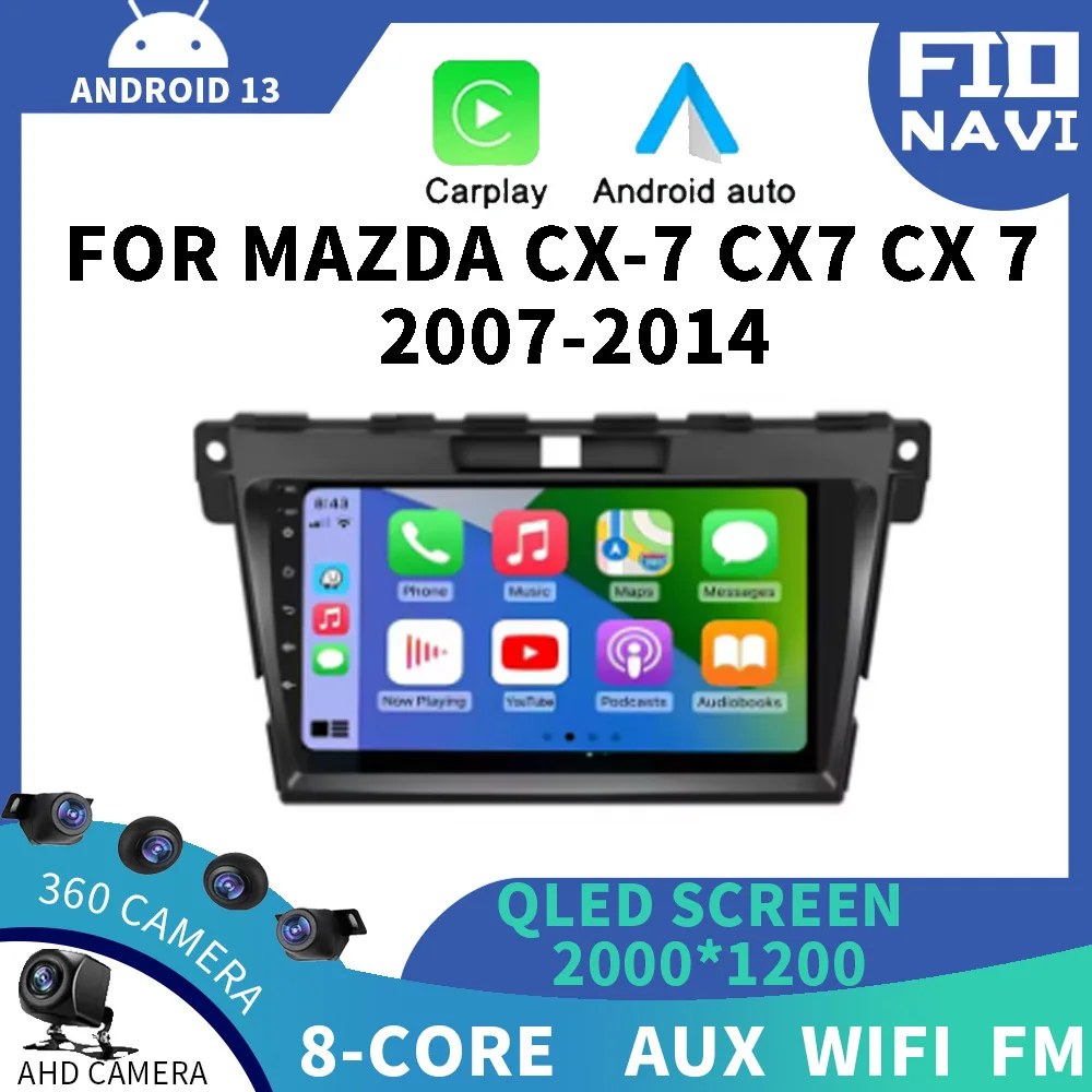 Автомобильный Android 14 CarplayДля MAZDA CX-7 cx7 cx 7 2007 2008 2009 2010 2011-2014 GPS-навигация Радио