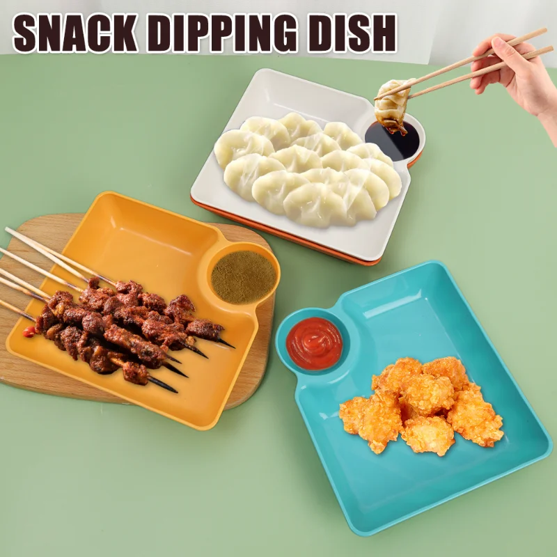 

Square PP Snack Plate Dumpling Household Tray Japanese Style Vinegar Dish Meal Sushi Dumplings Dim Sum Noodles French Fries
