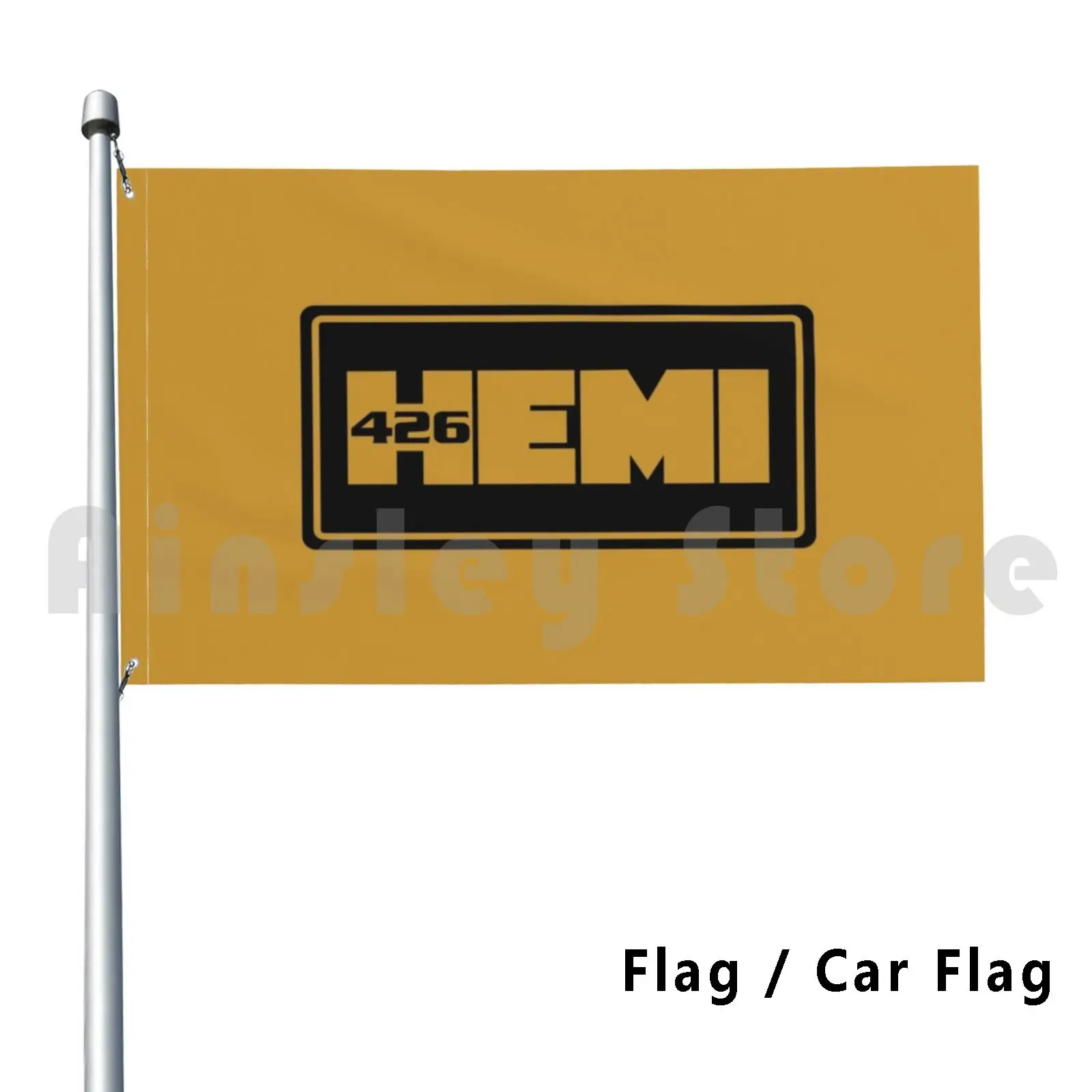 426 г. Hemi Mopar золотой на черном логотипе веерный художественный флаг Автомобильный