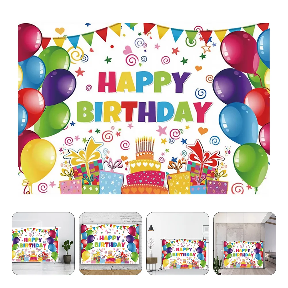 

Birthday Background Cloth Birthday Party Decorative Backdrop Photo Prop