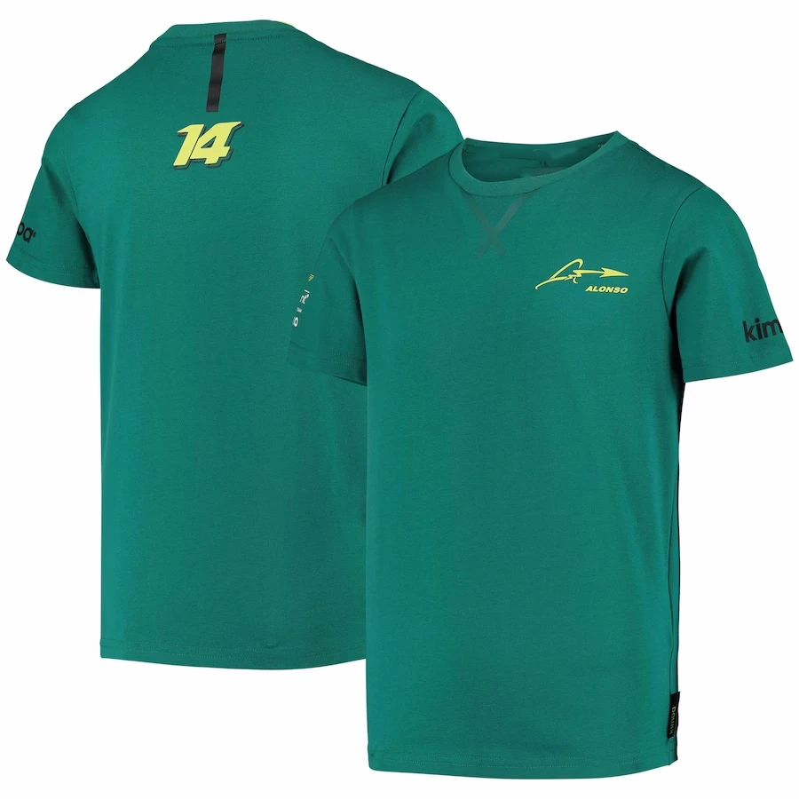

New Aston Martin Racing Jersey ALONSO14 Fans Summer Breathable O Neck T-shirt Man Sportswear Casual Short Sleeve 48H Shipping