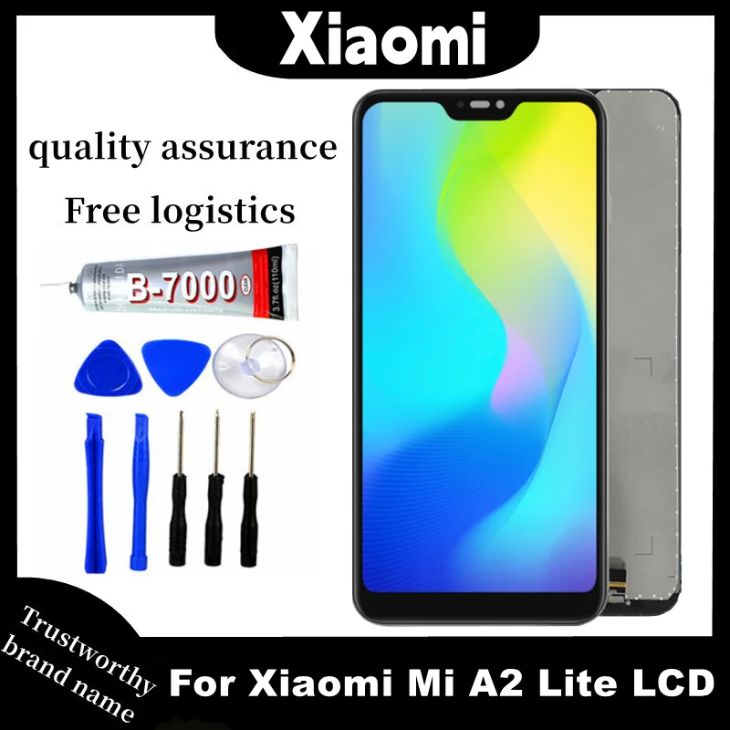 Оригинальный ЖК-дисплей 5,84 дюйма для Xiaomi Mi A2 Lite, сменный ЖК-дисплей с сенсорным экраном для Xiaomi Redmi 6pro, дисплей с рамкой M1805D1SG