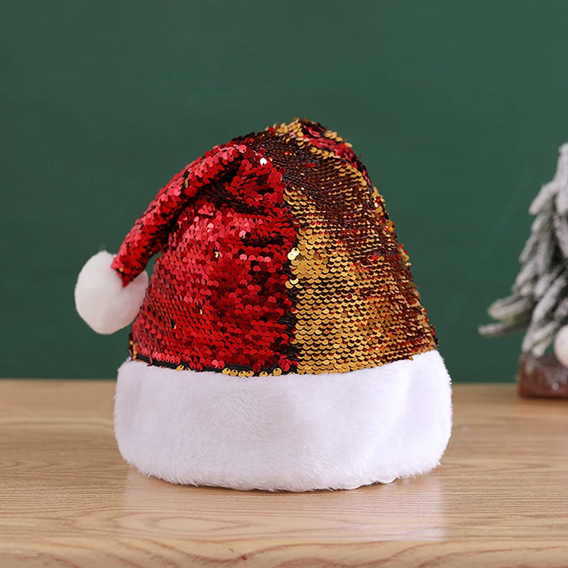 

Christmas Hats For Adults With Christmas Party Dress Up Atmosphere Color Pet Sequins Hats Household Items Santa Gifts 1pcs New