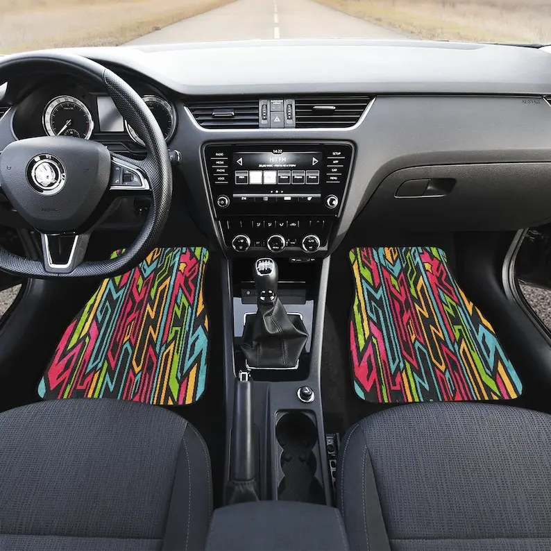 

Colorful tribal graffiti Ethnic Aztec Boho Chic Bohemian Pattern Car Mats Back/Front, Floor Mats Set, Car Accessories