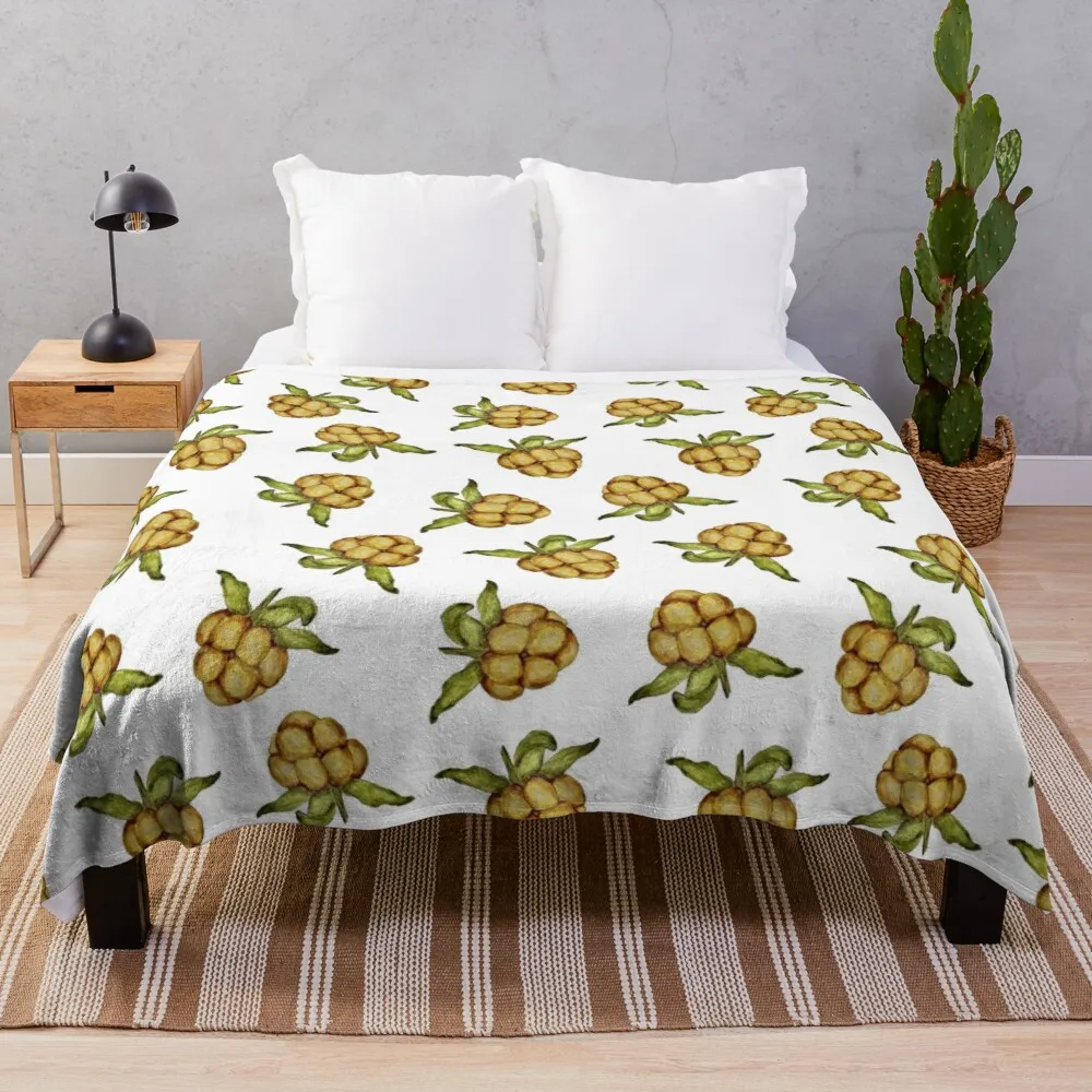 

Salmonberry repeating pattern Throw Blanket 3d Blanket Thin wadding blanket