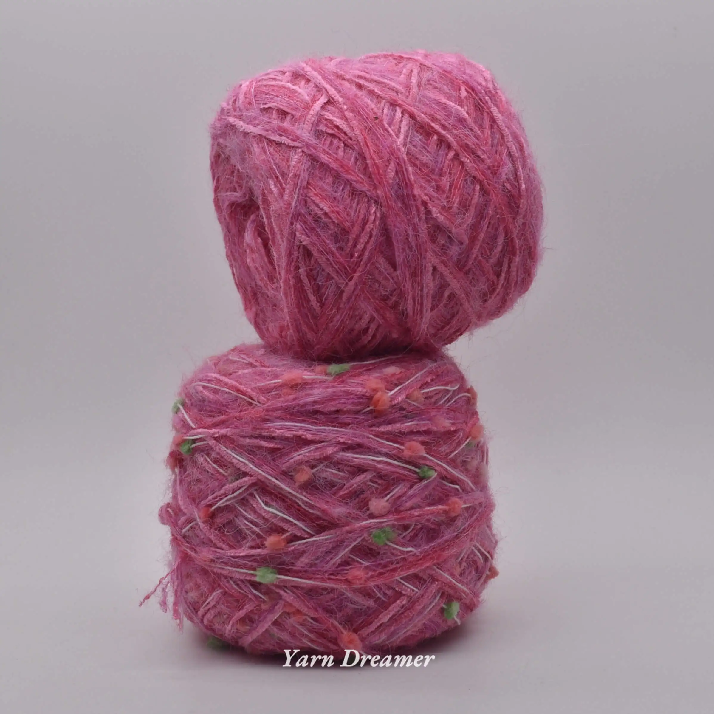 Пряжа для вязания крючком из мохера розовая шерстяная пряжа с помпонами пышная