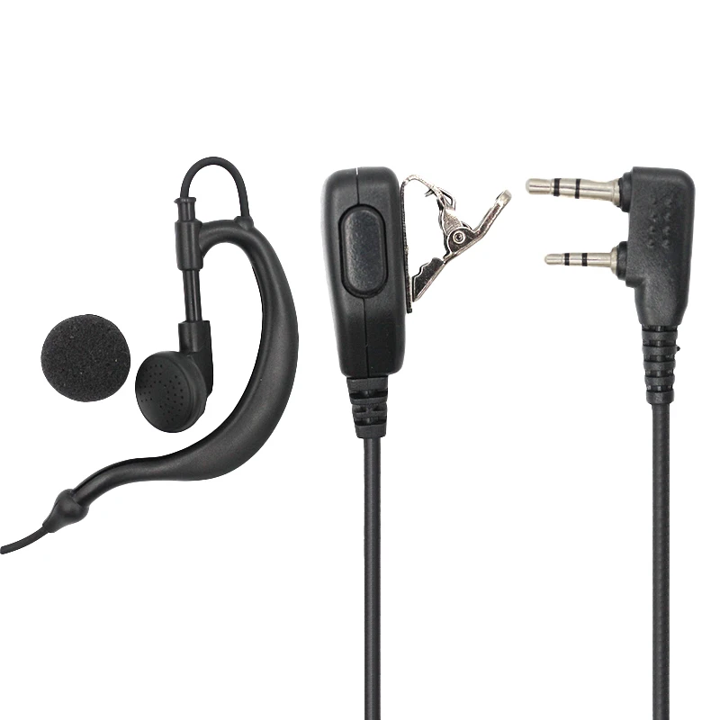 10PC 2 Pin Earpiece with PTT Mic K Type Plug Walkie Talkie Headset Intercom Headphone for Baofeng UV-5R UV 5R UV-5RE