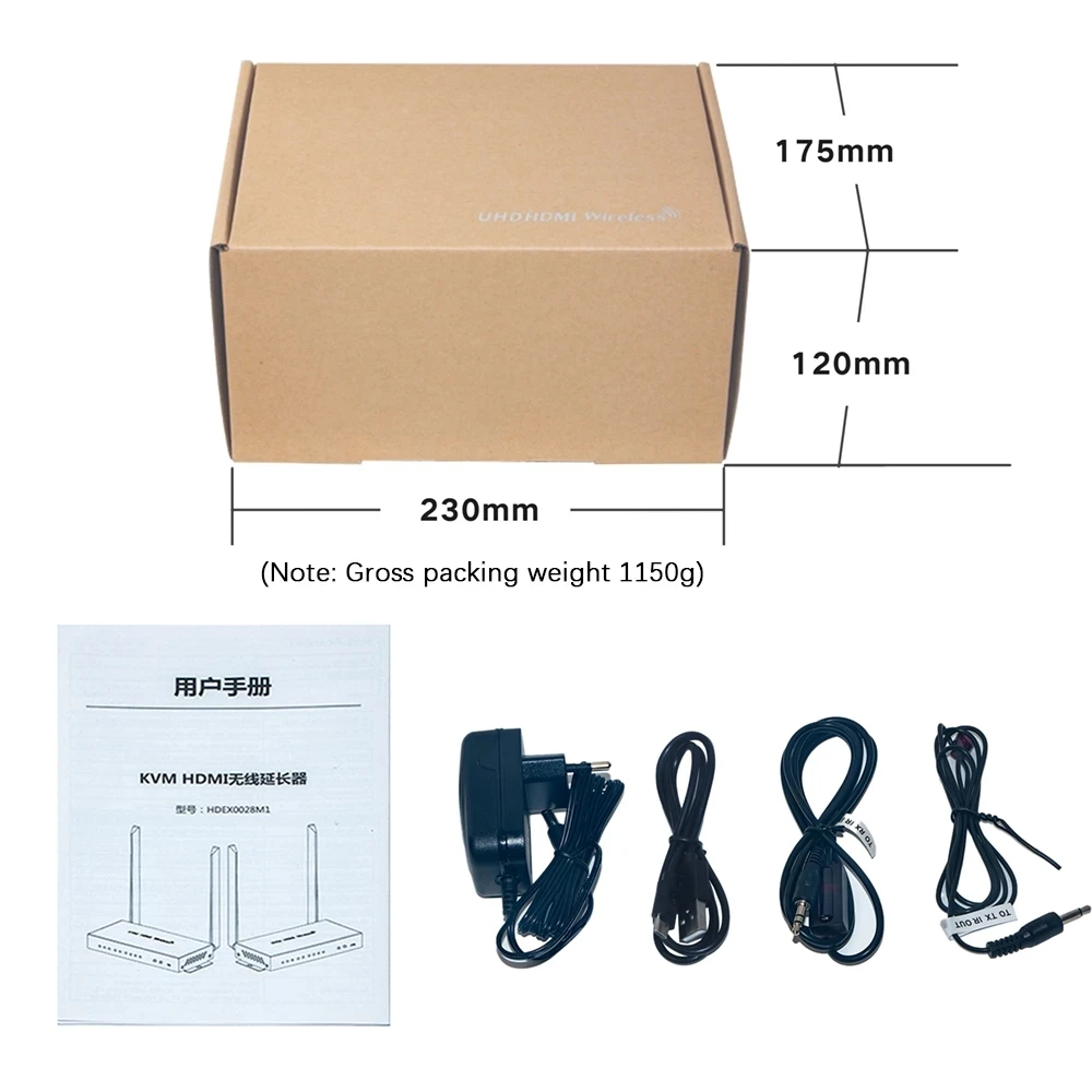 5GHz 4K UHD KVM Wireless Transmitter Receiver Kit HD Video Extender Converter 100M Wifi HD Sender Receiver Adapter for DVD PC