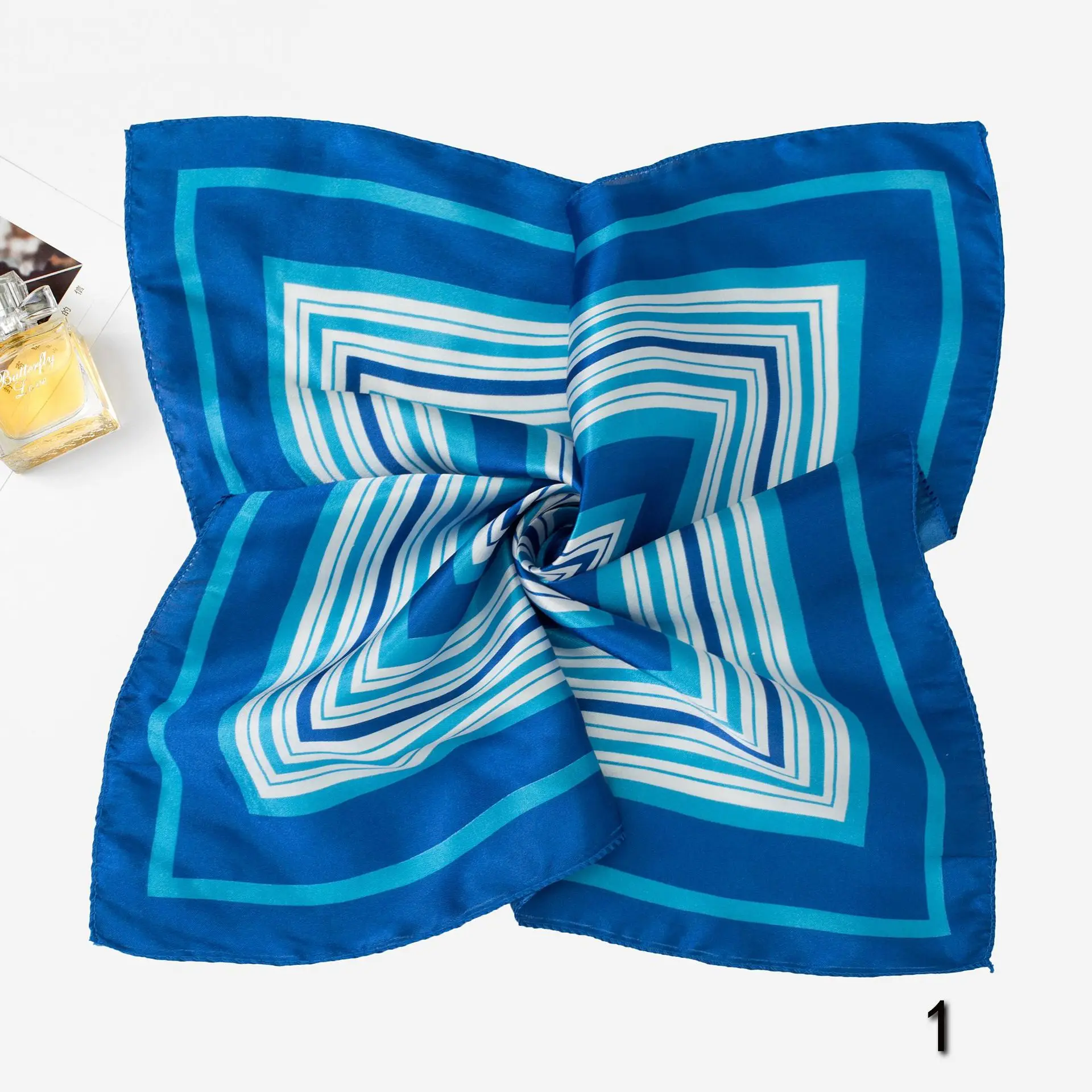 Шарф женский шелковый с принтом Квадратный маленький шейный платок декоративные