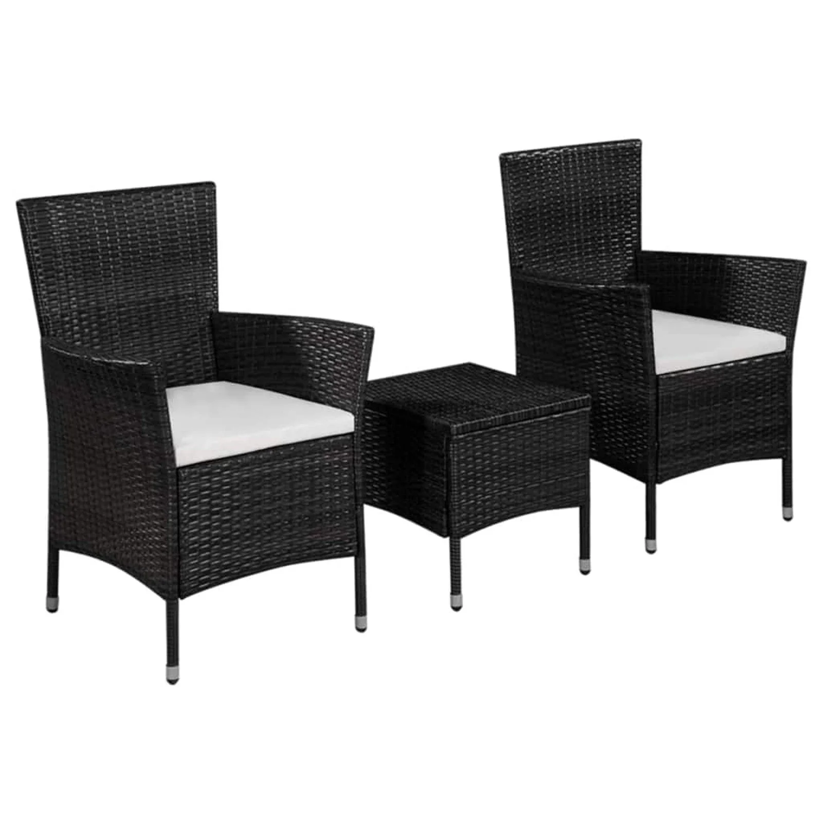 

3 Piece Bistro Set Poly Rattan Black