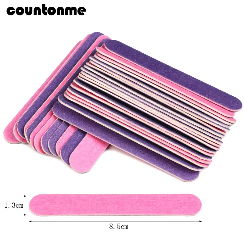 

100pcs Double-sided Wood Nail Files Disposable Mini Nail Manicure Tools grit 150/180 85mm Pedicure sanding wood nail buffer
