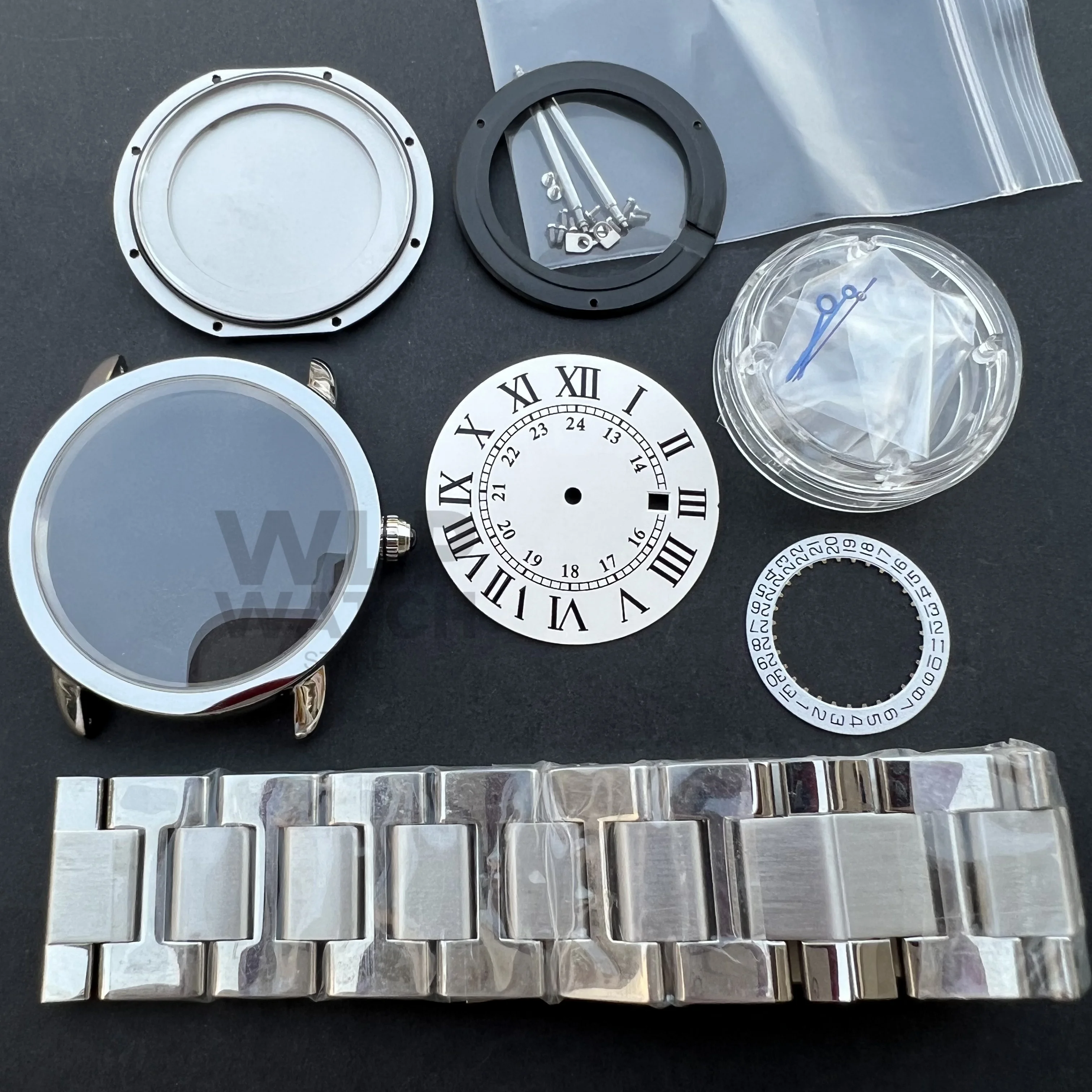 

New 36mm Assemble Watch Case Set for ETA 2824 2892 Movement Watch Accessories with Dial Stainless Steel Strap Sapphire Mirror