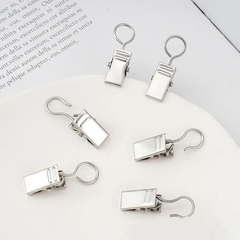 

50 Pcs Solid Iron Drapery Hook Clamps Drapery Clips Holder Sturdy Durable Window Curtain Hook Clips Home Window Accessories