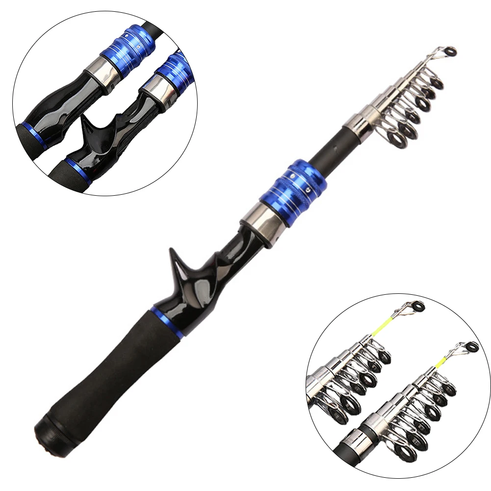 

1pc 1.6M-2.1M Carbon Fiber Telescopic Fishing Rod Short Section Sea Rod Fishing Accessories For Pike Perch Mandarin Fish