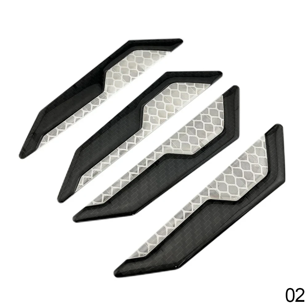 

4 шт., наклейки на дверь автомобиля, противоударные полосы, светоотражающие предупреждающие наклейки, декоративные, устойчивые к царапинам, модифицированные, универсальные