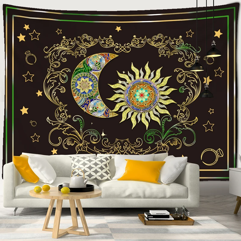 

Mystic Witchcraft Black White Tree Of Life Tapestry Wall Hanging Psychedelic Wishing Tree Hippie Mandala Art Style Home Decor
