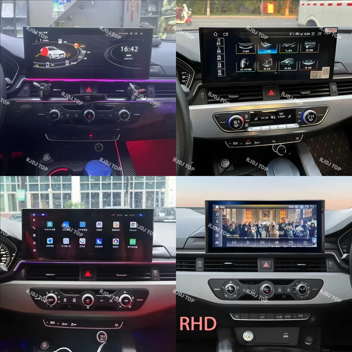 Фото 12,3-дюймовый сенсорный экран Android 14 Carplay для Audi A4 A5 Q5 B9 2016-2023, автомобильная стереосистема, мультимедийный плеер, WIFI, 4G, GPS-навигация №1