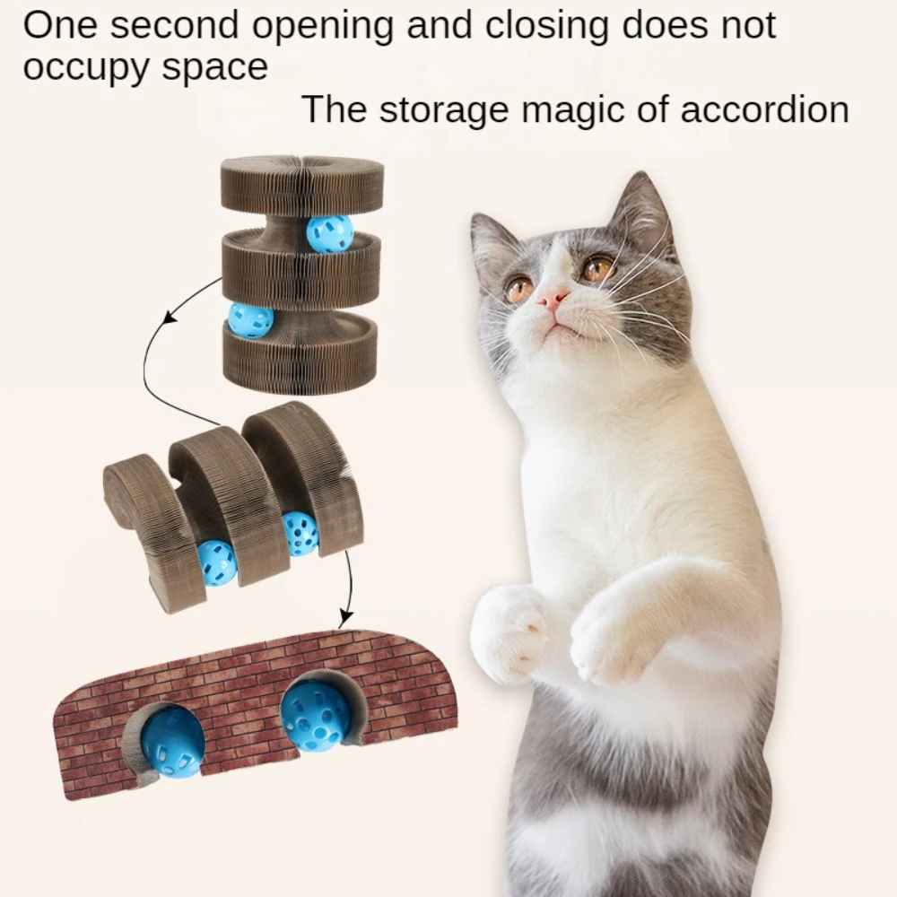 

Волшебная Когтеточка-аккордеон, веселая фотография, разнообразный арочный мост, новинка 2023, игрушка для кошек с когтями
