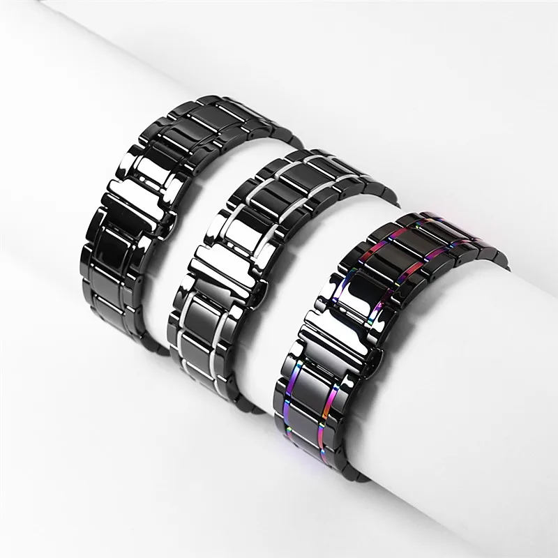 11 Size 14mm-24mm Flat Interface Universal Steel Ceramic Strap For Samsung Men's Women's Fashion Watch Wristband Bracelet Belt