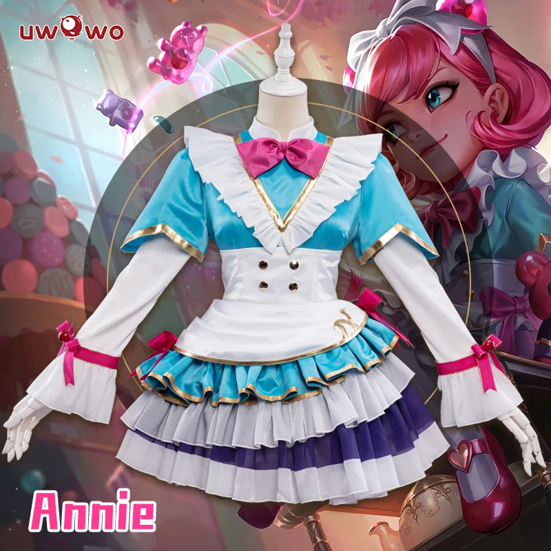 

Only 2XL - UWOWO Cafe Cuties Annie Maid Cosplay Costume Game League of Legends Maid Cosplay Costume Women Girls Halloween