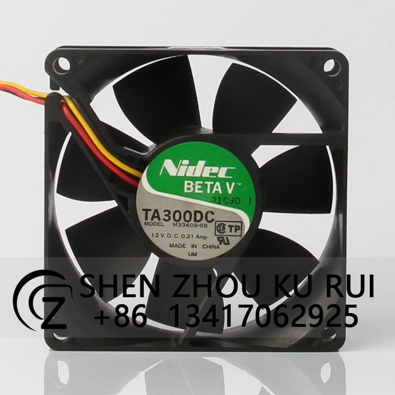 

M33409-68 Case Cooling Fan for NIDEC 80X80X25MM 12V 0.21A 8CM 8025 Silent Chassis Power Supply Large Air Volume