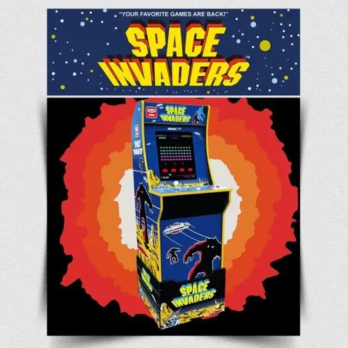 Металлическая аркадная табличка SPACE INVADERS настенный плакат в стиле ретро мужская