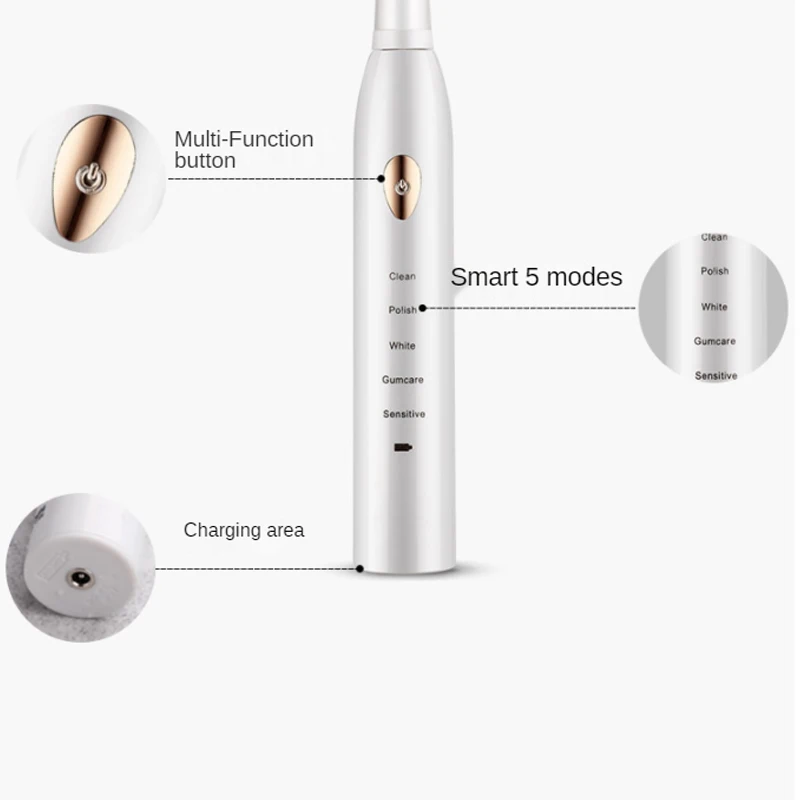 Электрическая зубная щетка для взрослых аккумуляторная ультразвуковая