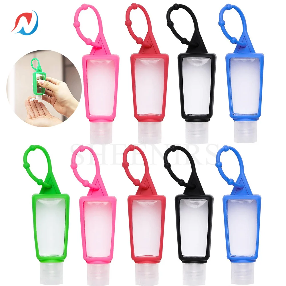

Sheenirs 20pcs Empty 30ml/1oz Mini Hand Sanitizer Holder Keychain for Costmetic Perfume Essential Oil Hand Sanitizer Liquid