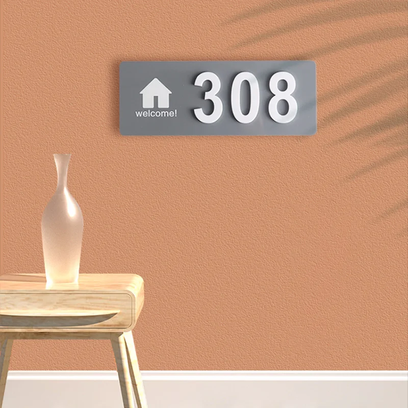 Номера для дома снаружи современные акриловые наклейки с цифрами простота