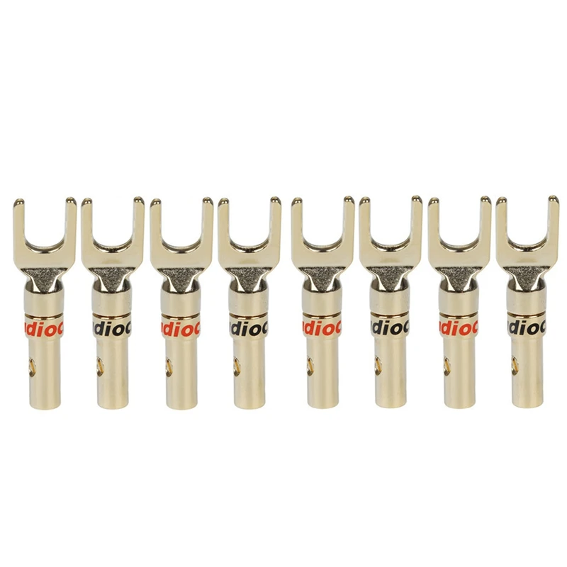 Золоченный вилочный штекер S101G Spade Plug 24K