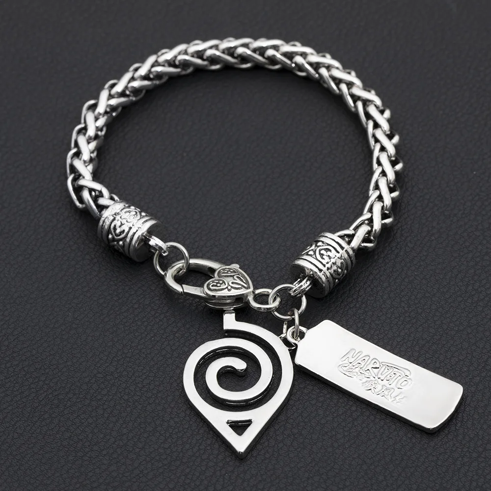 

Japanese Anime Akatsuki Head Band Logo Charm Bracelets For Women Men Fans Wholesale Jewelry