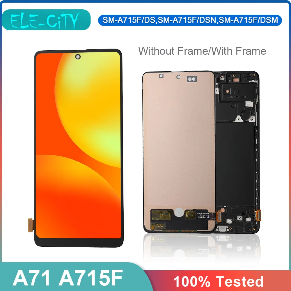 

LCD Display For Samsung Galaxy A71 4G A715 Touch Screen Digitizer Replacement Parts With Frame For Samsung A71 SM-A715F/DSN
