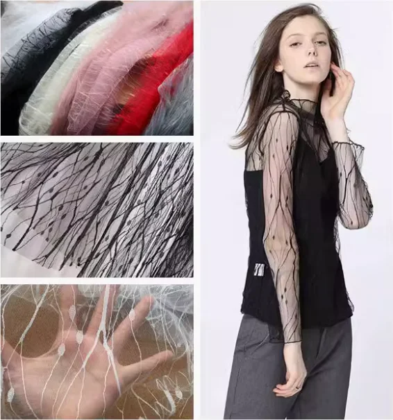 Широкая 150 см высококачественная сетка с золотой нитью сетчатая кружевная ткань