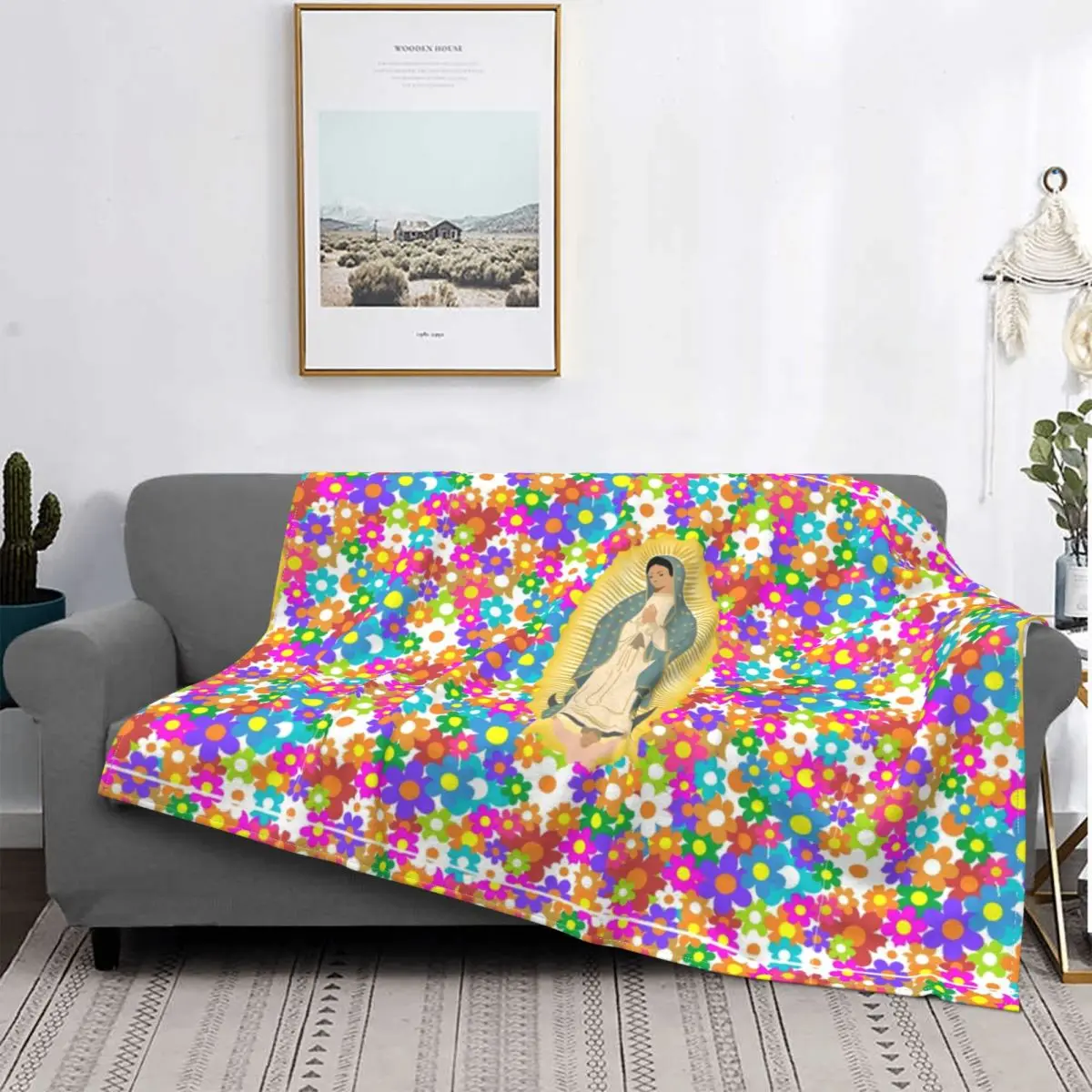 

Our Lady Of Guadalupe Mexican Virgin Mary Mexico Blanket Flannel Spring/Autumn Portable Soft Throw Blankets Home Travel Quilt
