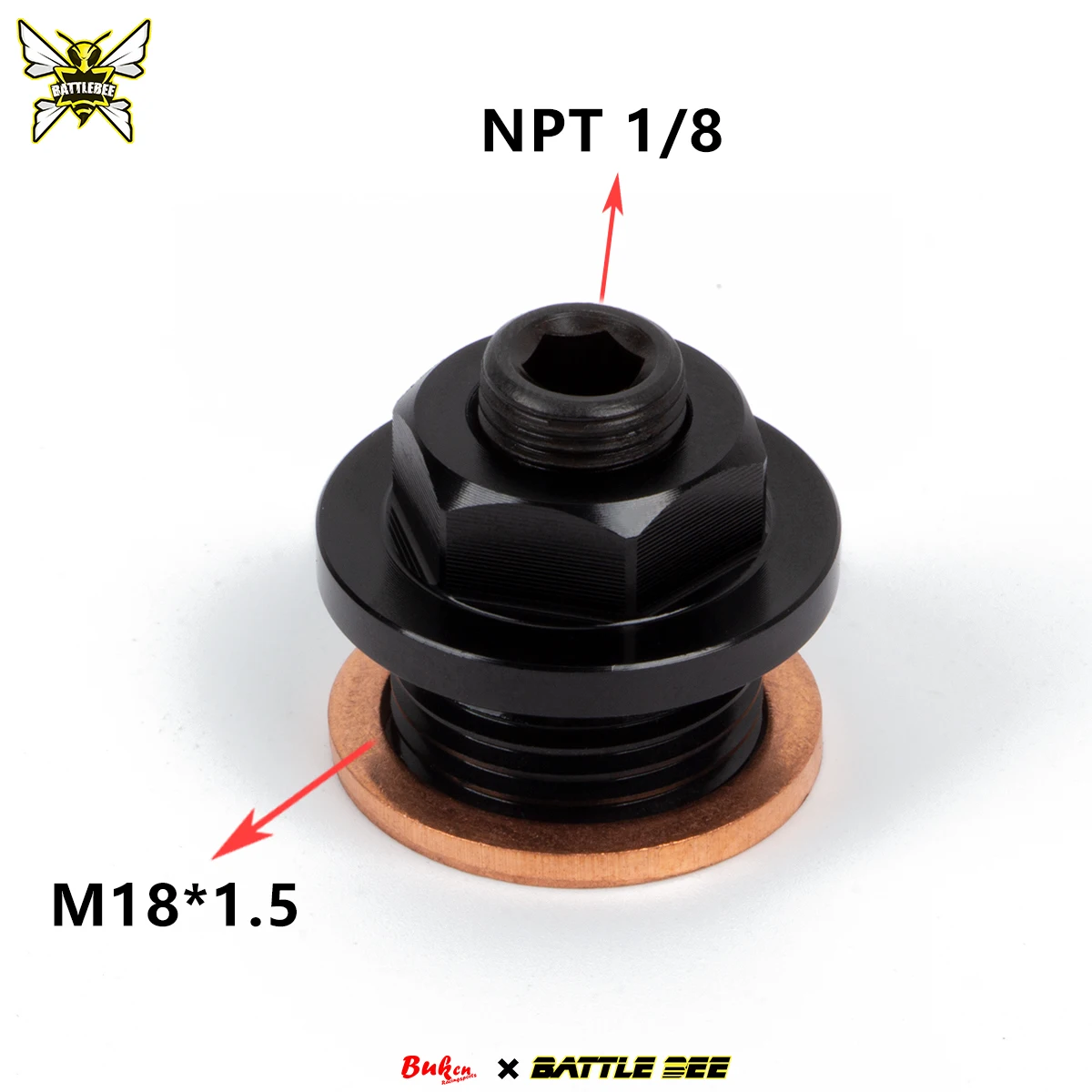 Практичный адаптер для температуры и давления масла Battle Bee фитинг M18 * 1 5 до 1/8 NPT