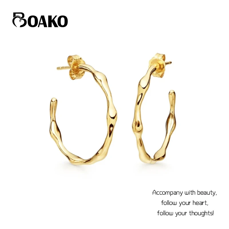 

BOAKO 925 Sterling Silver Earrings For Women Fine Jewelry Pendiente Piercing Ohrringe Stud Earrings Brincos Aretes Party Gifts