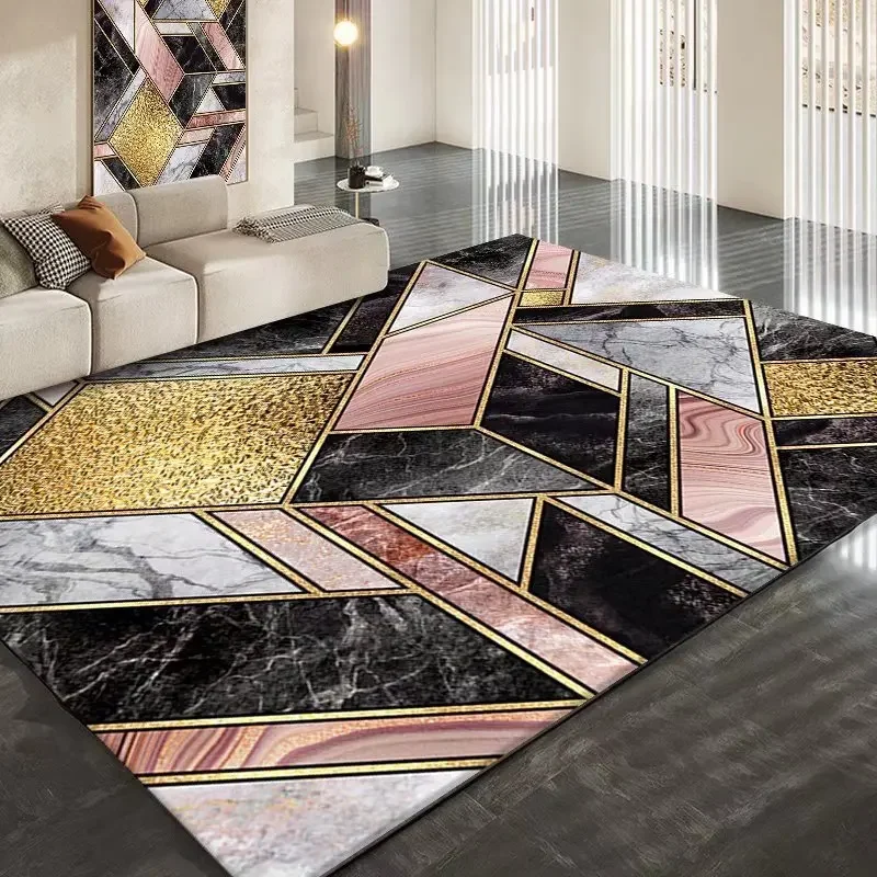 

Diamond Velvet Carpet Marble Minimalist Carpet Living Room Coffee Table Carpet Modern Bedroom Carpet Full Of Household Doorstep