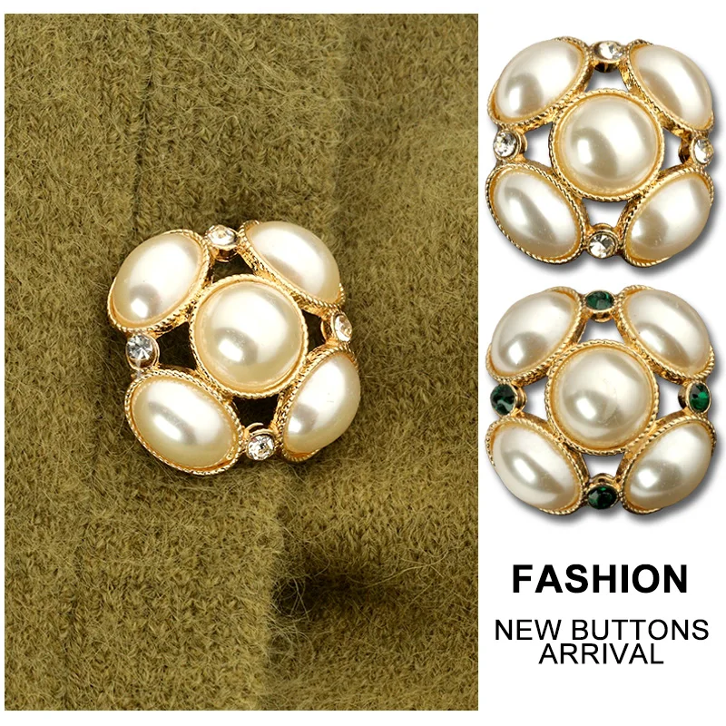 3PCS Швейные квадратные перламутровые пуговицы для одежды CC Большой женский твид