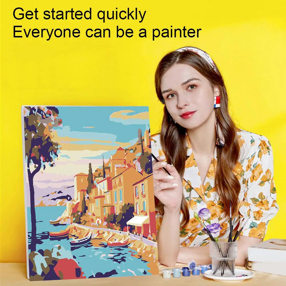 Набор для рисования по номерам на холсте с цветами O4V7