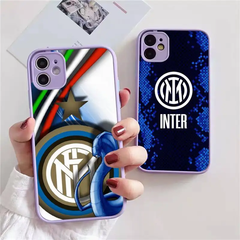 

Inter club Phone Case For iphone 13 12 11 xr xs x 7 8 pro max Plain Soft TPU Silicone Clear Case Cover