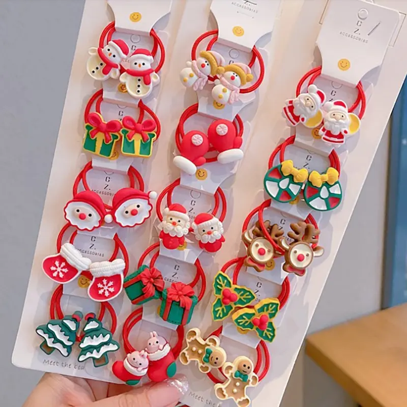 

10 шт./набор, Детские резинки для волос с мультяшным рисунком