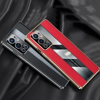 luxury leather carbon fiber square case for one plus 9rt oneplus 9 pro silicone full camera protection shockproof phone cover