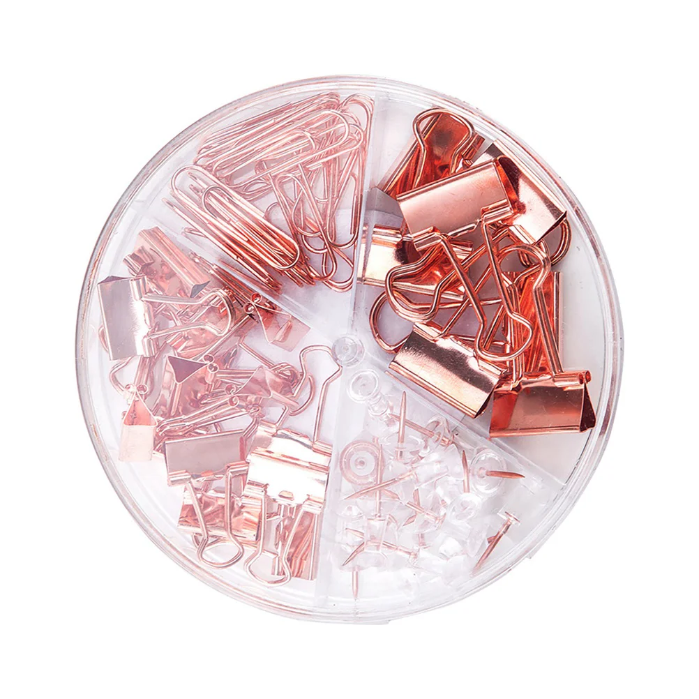 

1pc Stationery Stationery Set Paper Binder Clips School Paper Clip Photos Thumbtacks Office Desk Stationery Set