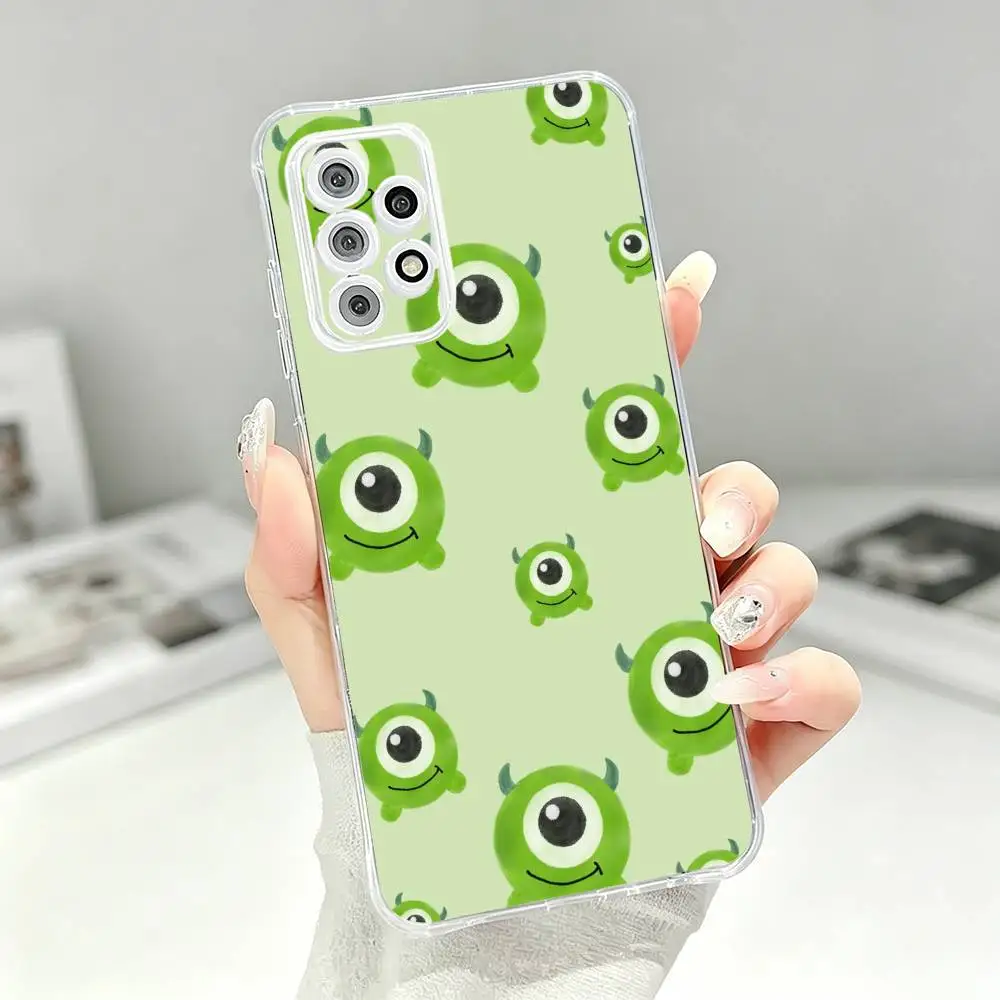 Фото Забавный мультяшный прозрачный мягкий силиконовый чехол M-Mike Wazowski для Samsung S25 S24 S23 S22 S21 Plus №5