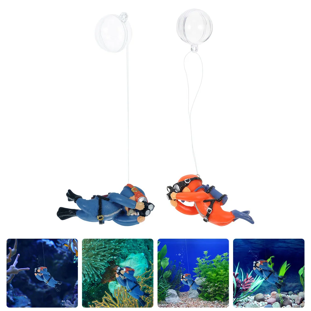 

Fish Tank Aquarium Decorations Diver Floating Betta Accessories Decor Statuedevice Accessory Small Live Animal Tall Landscaping